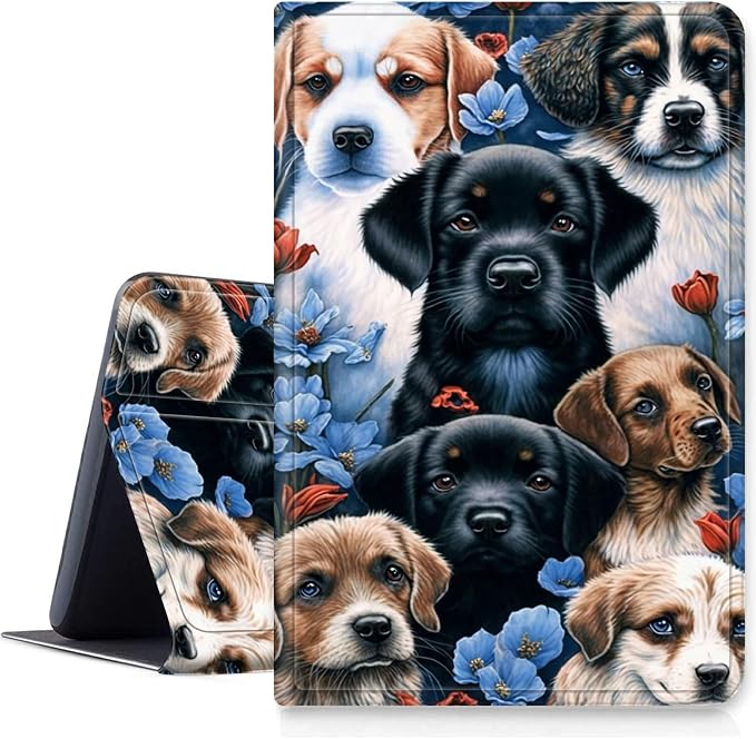 Dogs Blue Flowers