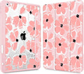 Case for iPad 9th/ 8th/ 7th Generation 10.2-Inch Case(2021/2020/2019 Release) [Built in Pencil Holder] Trifold Stand Auto Wake/Sleep Clear TPU Protection Back Cover Hand Drawn Flowers