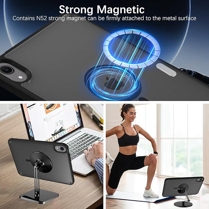 BENTOBEN for iPad 9th/8th/7th Generation Case for iPad 10.2 Case 2021/2020/2019 with Strong Magnetic Design Slim Thin Translucent Matte Shockproof Protective Girls Boys Kids Tablet Cover Black