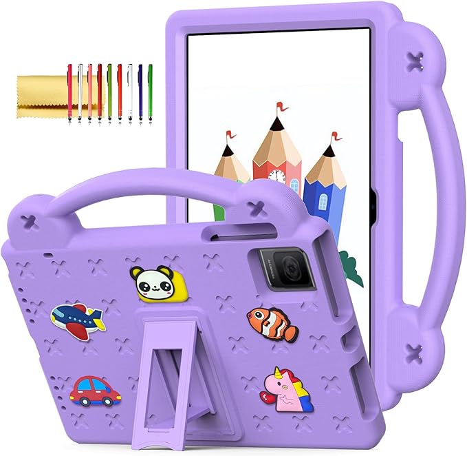 Dteck Tablet Case for T-Mobile Revvl Tab 5G 2023 Cute Cartoon Panda Shockproof Rugged Lightweight Convertible Stand Handles Kids Friendly Case for T-Mobile REVVL Tab 5G 2023 10.36 TabletLightpurple