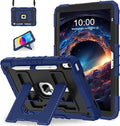 WESOROL Case for iPad A16 11th/10th Generation 2025/2022 with Pencil Holder Shoulder Strap iPad Case 10th Generation Shockproof Cover for iPad 11th/10th Gen CasesNavy Black