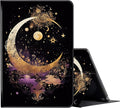 FUYOCWE for Fire HD 10 Tablet Case (13th Generation2023 Release10.1) PU Leather Multi-Angle Folding Stand Smart Flip Cover for Amazon Kindle Fire HD 10 13th Gen-Gold Moon Star