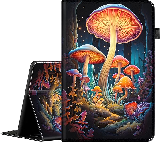Case for All-New Amazon Fire HD 10 Tablet and Fire HD 10 Plus (13th/11th Generation 2023/2021 Release) Auto Sleep/Wake Multi-Angle Viewing Slim Folio Stand Cover Colorful Mushrooms