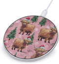 Highland Cows Santa Hats Christmas Fast Portable Charger 10W Funny Graphic Phone Charging Pad with USB Cable
