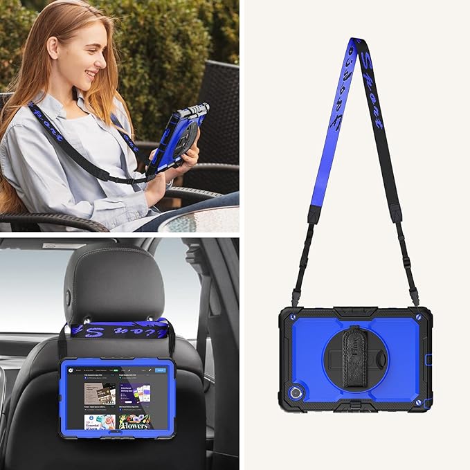 timecity Case for Lenovo Tab M11 (TB330FU/TB330XU) 11 Inch Tablet Case with Pen Holder/Stylus Holder/Screen Protector/360° Hand Strap for Tab K11 LTE 2024/ Lenovo Xiaoxin Pad 2024 (TB331FC)- Blue