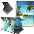 Case for All-New Fire Max 11 Tablet 13th Generation 2023 Release 11 inch 360 Rotating Degree Stand Lightweight Protective Smart Cover with Auto Wake/Sleep - Tropical Palm Sea Beach