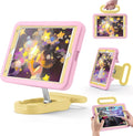 Kids Case for iPad 9th Gen 2021/ iPad 8th Gen 2020/ iPad 7th Gen 2019 Adjustable Portrait/Landscape Stand Drop Proof with HandleChild Friendly Cover for iPad 10.2 Inch (PinkYellow)