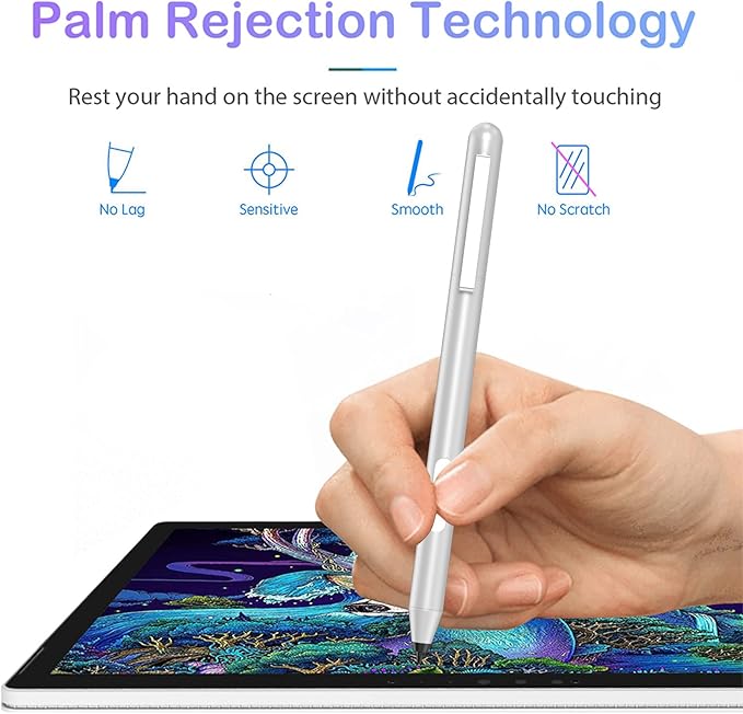 Active Stylus Pen for HP OmniBook Envy x360 Pavilion x360 Spectre x360 2500h Battery Life Rechargeable Touchscreen Pen with Palm Rejection &amp 1024 Pressure Sensitivity for HP Touchscreen Laptops