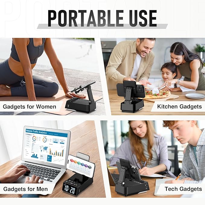 Birthday Gifts for Men Him Cell Phone Stand with Wireless Bluetooth Speaker and Charging Function 360° Rotable Angle Adjustable Unique Mens Gifts for Dad Husband Boyfriend Cool Gadgets for Men
