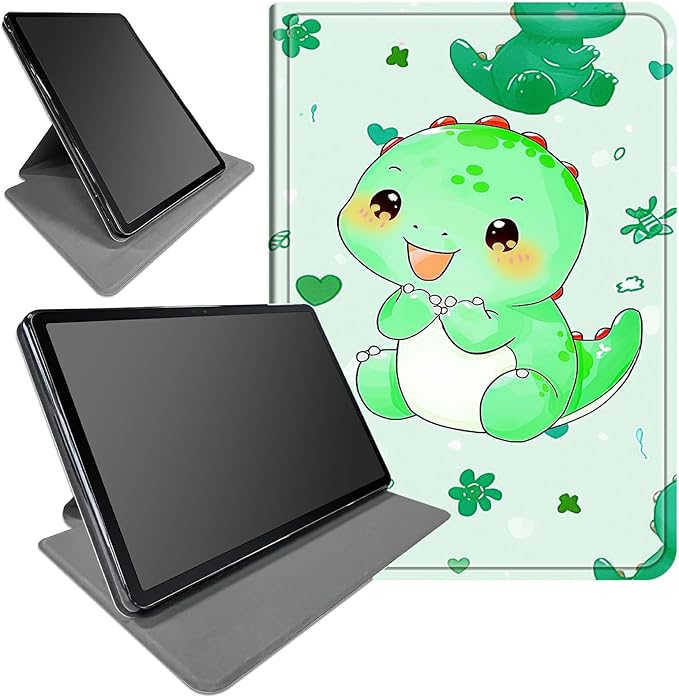 Case for Samsung Galaxy Tab S10 Ultra (2024 Release) / S9 Ultra (2023 Release) 14.6 Cute Green Dinosaur Theme 360 Degree Rotating Stand Smart Protective Cover for Samsung S10 Ultra Tablet