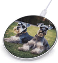 Adult Schnauzer Dogs Wireless Charger Fast Wireless Charging Pad with USB Cable 10W Anti-Slip Magnetic Wireless Charger Portable Slim Charger Puck Travel Charging Station