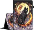 Case for All-New Amazon Fire HD 10 Tablet and Fire HD 10 Plus (13th/11th Generation 2023/2021 Release) Auto Sleep/Wake Multi-Angle Viewing Slim Folio Stand Cover Black Cat Lunar Eclipse