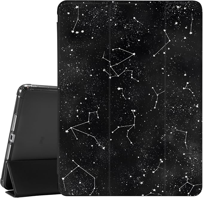 JOYLAND for iPad 6th/5th Generation 9.7 inch Case (2018/2017) with Pencil Holder-Auto Wake/SleepStars Cover Anti-Scratch Shockproof Premium Folio Stand CaseBlue