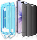 2-Pack Matte Anti-Glare Privacy Screen Protector for iPhone | Dust-Install Design | Anti-Spy Tempered Glass | Blue Light Blocking | HD Clear &amp Scratch Resistant (iPhone 17)
