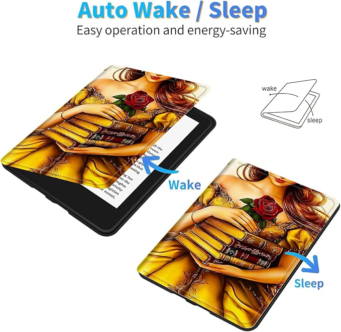 for iPad (A16) 11th Generation 11 Inch 2025/iPad 10th Generation 10.9 Inch 2022 Tablet Case Slim Kickstand Stand Leather Smart Cover with Auto Wake/Sleep Yellow Book Rose