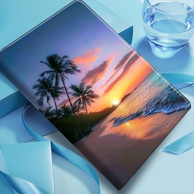 Case for Amazon Fire 7 Tablet 7 12th Generation 2022 Release PU Leather Smart Protective Cover with Auto Sleep/Wake for Fire 7 2022Beautiful Sunset