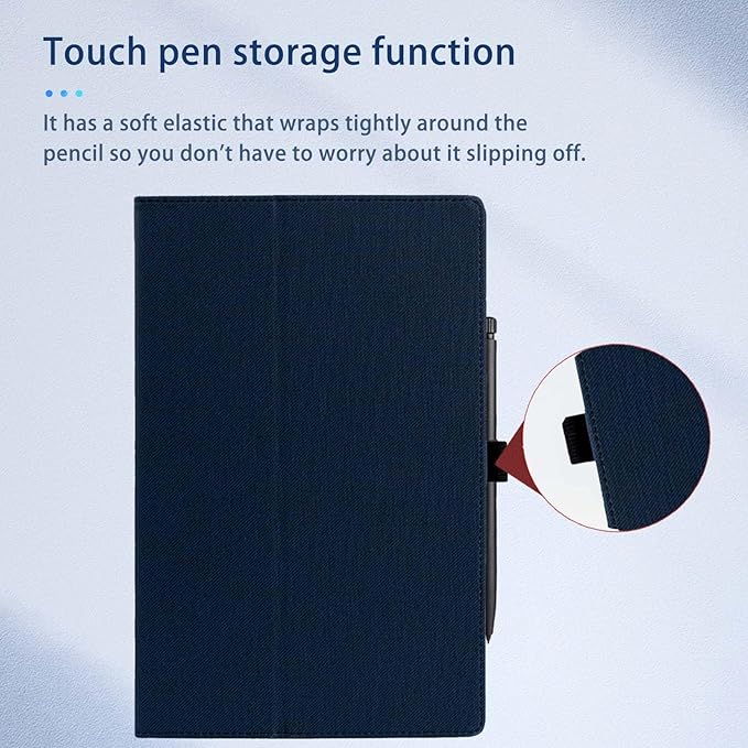 Case for TECLAST T65 Tablet 13.4inchNOUKAJU Tablet Protection CoverFolding Stand with Pencil Holder and Wrist StrapDrop-ResistantProtection Case for TECLAST T65(Dark-Blue)