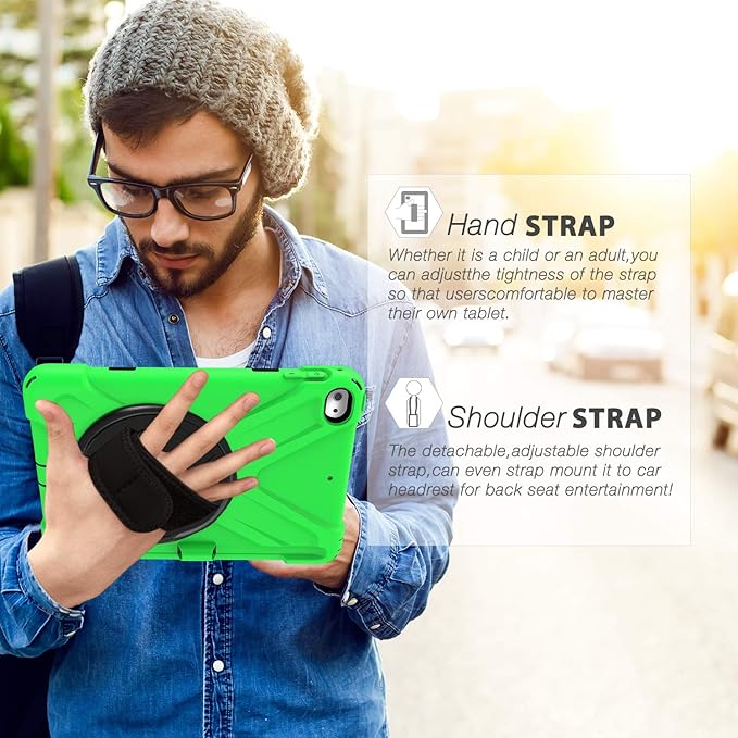 BRAECN iPad mini 5 CaseiPad mini 4 Case Heavy Duty Shockproof Protective Rugged Case with Pencil HolderHand StrapKickstand Shoulder Strap for iPad mini 5th/4th Generation 7.9 Inch for Kids