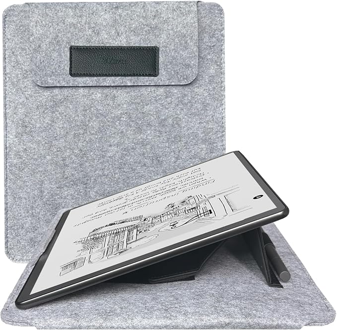 ACdream Sleeve Compatible with Kindle Scribe/Scribe Colorsoft 11 2025 Release with Stand Protective Pouch Bag Case Cover Dual Pockets and Pen Holder Scratch-Resistant Soft Fluffy Lining Black