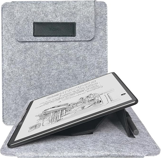 ACdream Sleeve Compatible with Kindle Scribe/Scribe Colorsoft 11 2025 Release with Stand Protective Pouch Bag Case Cover Dual Pockets and Pen Holder Scratch-Resistant Soft Fluffy Lining Black