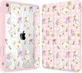 Case for iPad 11 inch A16 2025 Generation 11th / iPad 10.9 inch 2022 10th Gen Buit in Pencil Holder with Shockproof Cover Clear Transparent Back Shell Auto Wake/Sleep Duck &amp Bow