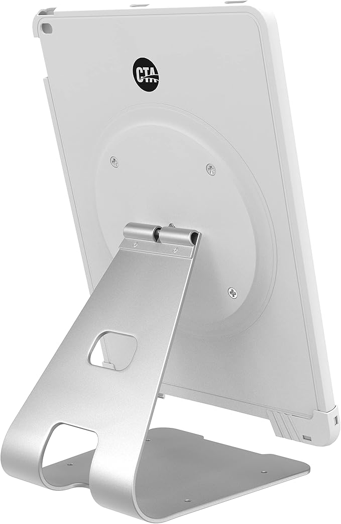 CTA Anti-Theft Case &amp Stand – Solid Security Locking Case with 180° Angle Adjustability – Compatible with iPad 5th-9th Gen Air 1-3 &amp Pro 9.7 and 10.5” - White - (PAD-ASCS10W)