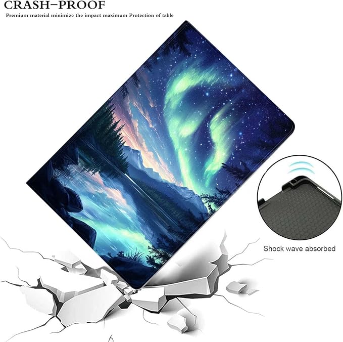 Case for iPad 5th/6th Gen 9.7 2017/2018iPad Air 1/2 9.7 InchSlim PU Leather Cover Adjustable Stand Auto Wake/SleepAurora Over Mountains