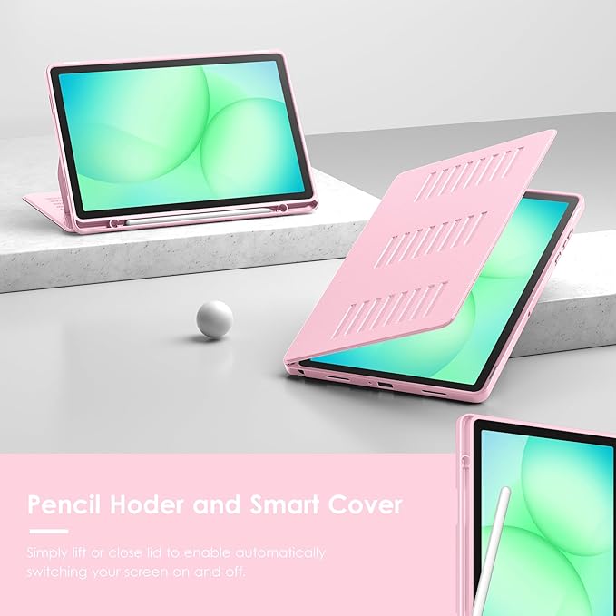 VIKESI Case for Samsung Galaxy Tab A11+ Plus 11 inch 2026 Model (SM-X230/X236)Multiple Angles Stand CoverSoft BackPencil Holderand Auto Sleep/WakePink