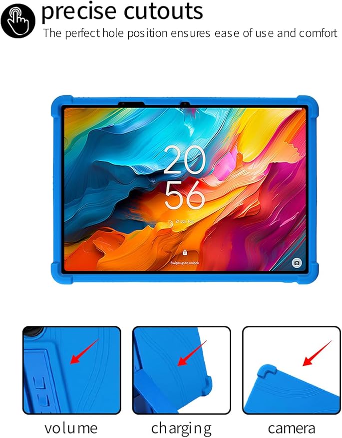 for TCL NXTPAPER 14 14 Inch Tablet CaseBOVUGAC Soft Silicone Adjustable Stand Shockproof for TCL NXTPAPER14 14 Tablet(Blue)
