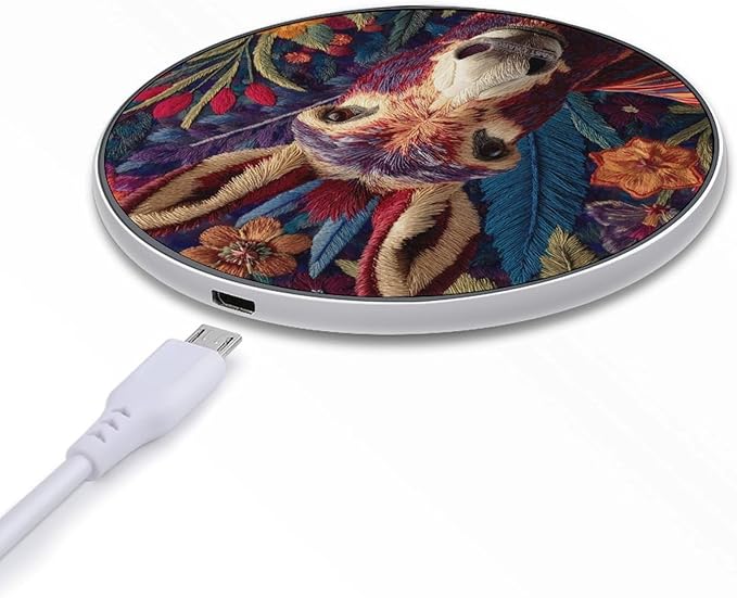 Patchwork Donkey Fast Portable Charger 10W Funny Graphic Phone Charging Pad with USB Cable
