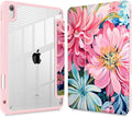 May Chen for iPad (A16) 11th Generation Case 11 Inch 2025 iPad 10th Gen Case 2022 10.9 inch Built-in Pencil Holder with Shockproof Cover Clear Back Shell Auto Wake/Sleep Flowers Painting