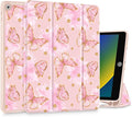 Tuiklol Case for iPad 10.2 Inch 2021 2020 2018 Release 9th / 8th / 7th Generation Built-in Pencil Holder TPU Protective Stand Back Cover Trifold Stand-Auto Wake/Sleep Butterfly Pink