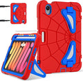 Case for iPad mini 7 (A17 Pro) 2024 iPad mini 6 2021 8.3-Inch Kids Friendly Shockproof Cover with Kickstand Shoulder Strap Pen Holder Support Pencil Pro &amp Pencil USB-C Red Blue
