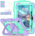 WESOROL Case for Samsung Galaxy Tab A11 Plus Galaxy Tab A9 Plus 11 InchShockproof Cover for Samsung Tablet A11+/A9+ Case with Screen Protector 360 Rotating Stand Pencil HolderPurple Green