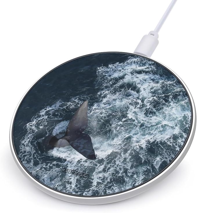 Whales Tail On Sea Phone Charger Magnetic Charging Pad Anti-Slip with USB Cable