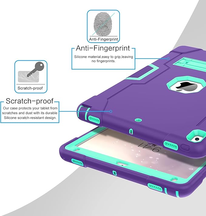BENTOBEN for iPad Air 3 2019 Case iPad Pro 10.5 2017 Case 3 Layers Heavy Duty Rugged Shockproof Kickstand Sturdy Protective Tablet Cover for iPad Air 3rd Gen/iPad Pro 10.5 2017 Purple/Green