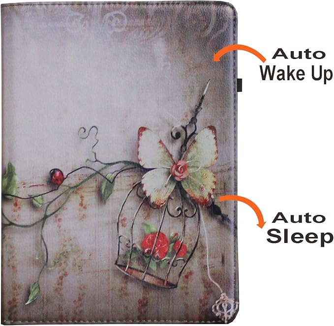 Case For iPad Pro 11 Inch 2020 &amp 2018 [Support 2nd Gen Pencil Charging] Rotating Stand Smart Magnetic Auto Wake Up/Sleep Cover Fit A2228 A2068 A2230 A2231 A2013 A1980 A1979 (Butterfly Flower)