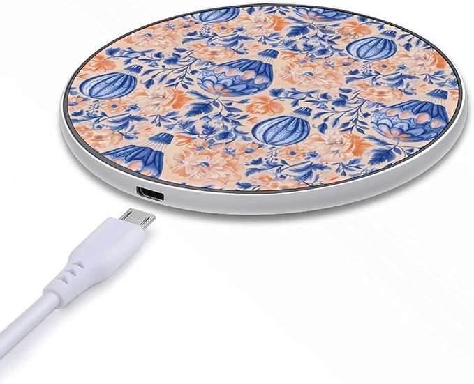Hot Air Balloon and Floral Wireless Charger Anti-Slip Wireless Charging Pad Slim Charger Mat for Men Women