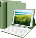 Kenke for iPad 6/5th Generation Case with Keyboard 9.7 Inch 2018/2017 iPad Air 2/1 Detachable Wireless Bluetooth iPad Keyboard Case with Built-in Left Side Pencil Holder Auto Wake/Sleep(Matcha Green)