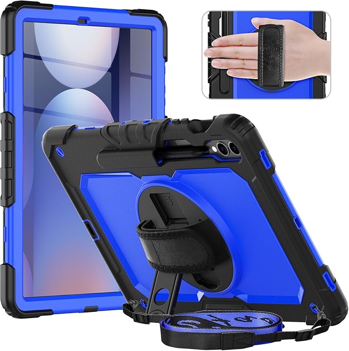 Timecity Case for Samsung Galaxy Tab S10 Plus/ S9 FE Plus/ S9 Plus 5G Tablet 12.4'' Case - Heavy Duty Protective Cover with Screen Protector Stand Shoulder Strap &amp S Pen Holder Kids-Friendly B