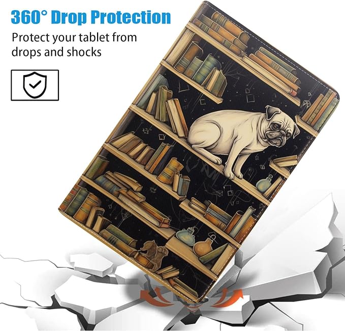Pug on Bookshelf