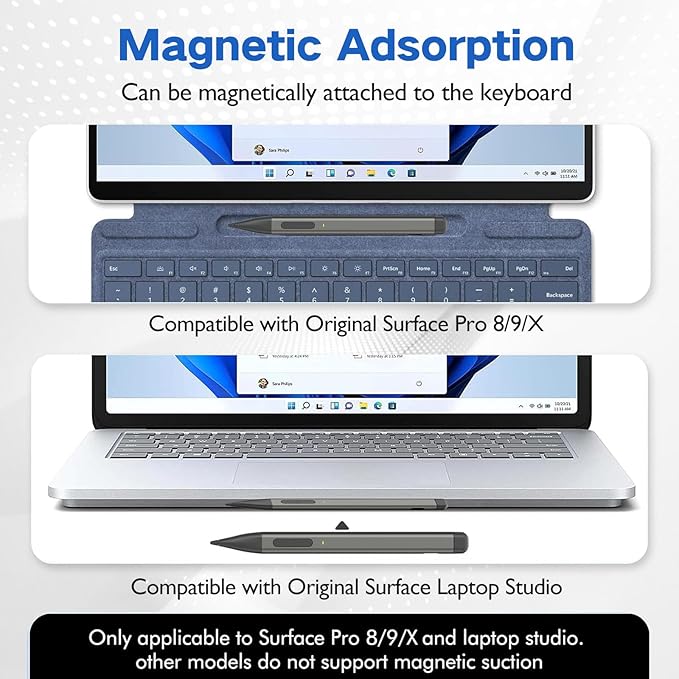 Slim Pen 2 for Microsoft Surface with 4096 Pressure Eraser &amp Right-Click Palm RejectionGraphite Nibfor Surface Pro 12/11/10/9/8/7/6/5/4/XSurface Go 4/3/2Book 3/2/1Laptop1-6Surface Studio 2