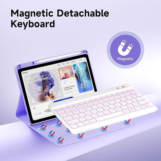 Keyboard Case for iPad 9th/8th/7th Generation 10.2 inch 2021/2020/2019 &amp ipad Pro 10.5-inch &amp ipad Air 3 2019-Backlit Detachable keyboard 360° Rotatable Folio Cover with upper pencil holder-(P