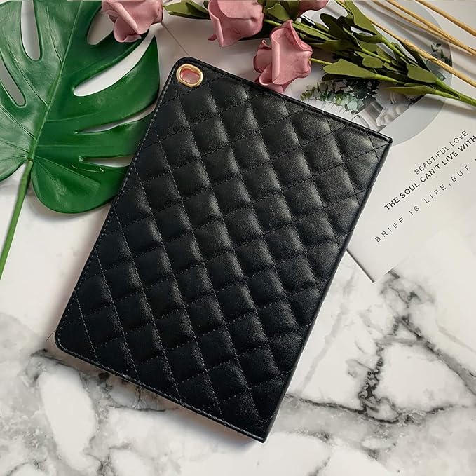 for iPad 9.7 Inch 6th/5th Generation 2018/2017 CaseiPad air 2/iPad AirCrown Bling Diamond Cute PU Leather Smart Auto Sleep/Wake Folio Stand Shockproof Cover for Apple iPad 9.7 Inch (Black)