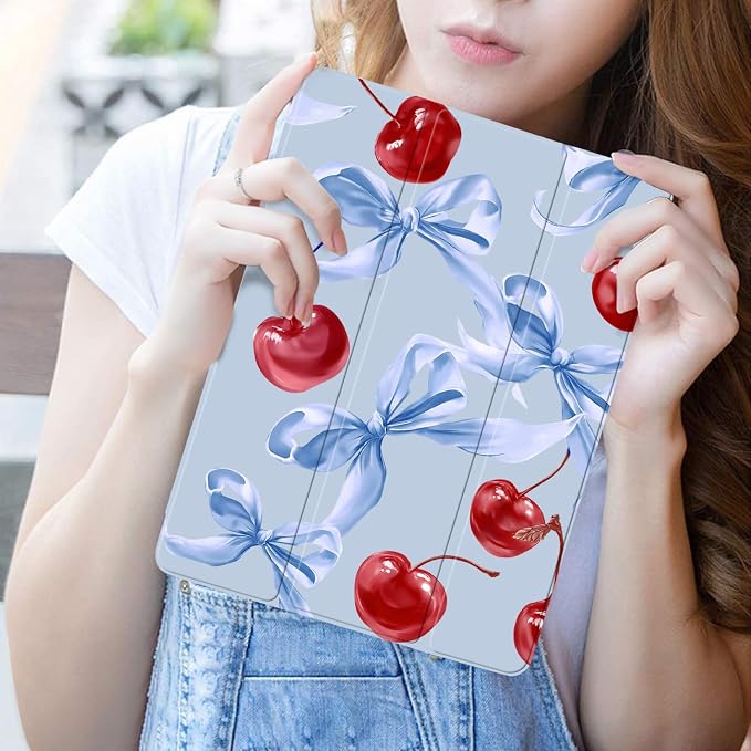 L-Blue Bow&Cherry