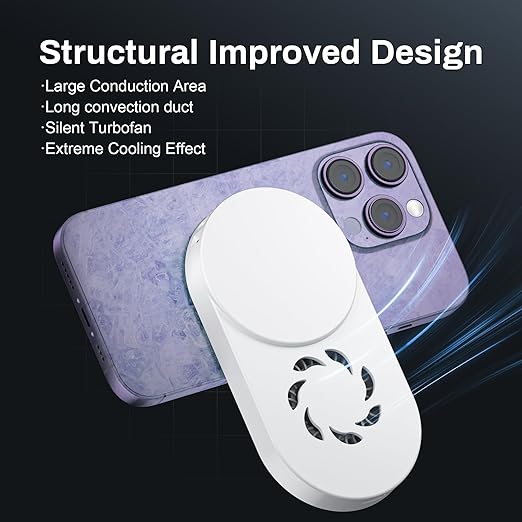 Hamosong Phone Cooler for Gaming Magnetic Semiconductor iPhone Cooler Cooling Fan Keep Phone Cool Fan for Phone