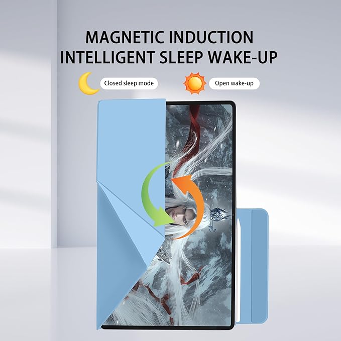 Magnetic Case for Samsung Galaxy Tab S11 (11) 2025 - Model SM-X730/SM-X736 Tablet with S-Pen Holder Auto Wake/Sleep Smart Tablet Cover Ice Blue