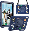 Case for iPad A16 11th Generation 11 Inch 2025 iPad 10th Generation 10.9 Inch 2022 Silicone 3D Panda Design Kids Case Heavy Duty Protection with Kickstand/Pencil Holder/Strap