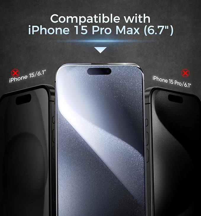 MAGIC JOHN 3rd Gen Upgraded for iPhone 15ProMax Screen Protector 6.7 InchHD ClearShatterproof Tempered FilmAuto Dust-EliminationBubble FreeEasy Installation2 Pack