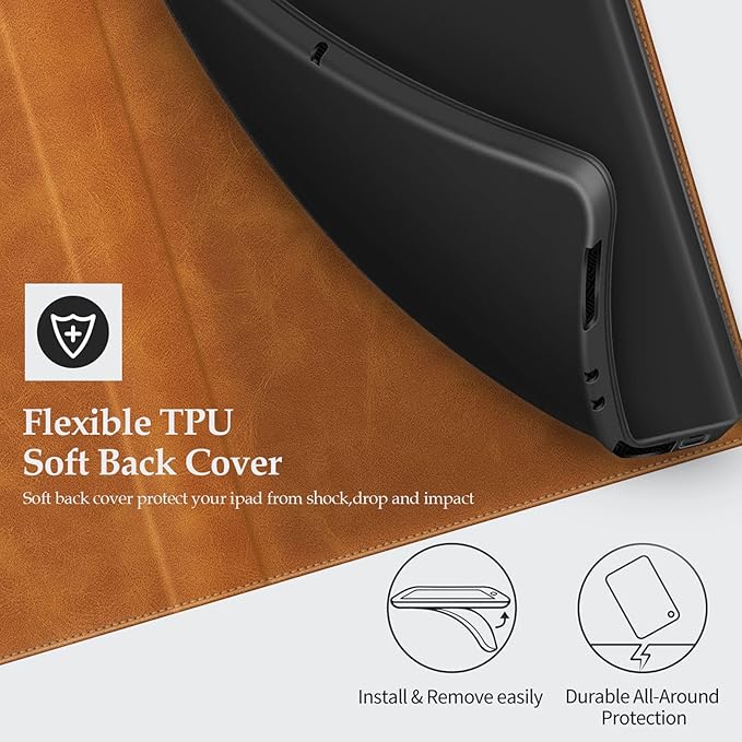 Leather Case Compatible with Samsung Galaxy Tab Active 5 5G 8.0 2024 Tactical Edition Protective Cover with Inner TPU Silicone Shell Built-in Stand and Rugged Drop-Proof(Blue)